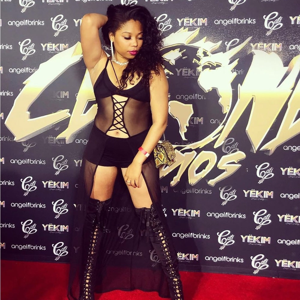 Black Sheer Lace-Up Romper